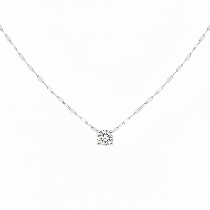Mira Mirror Diamond Necklace | כסף 925 ויהלום מעבדה
