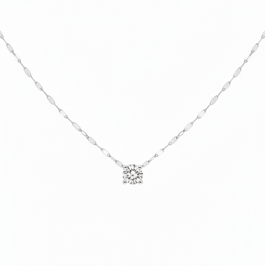 Mira Mirror Diamond Necklace | כסף 925 ויהלום מעבדה