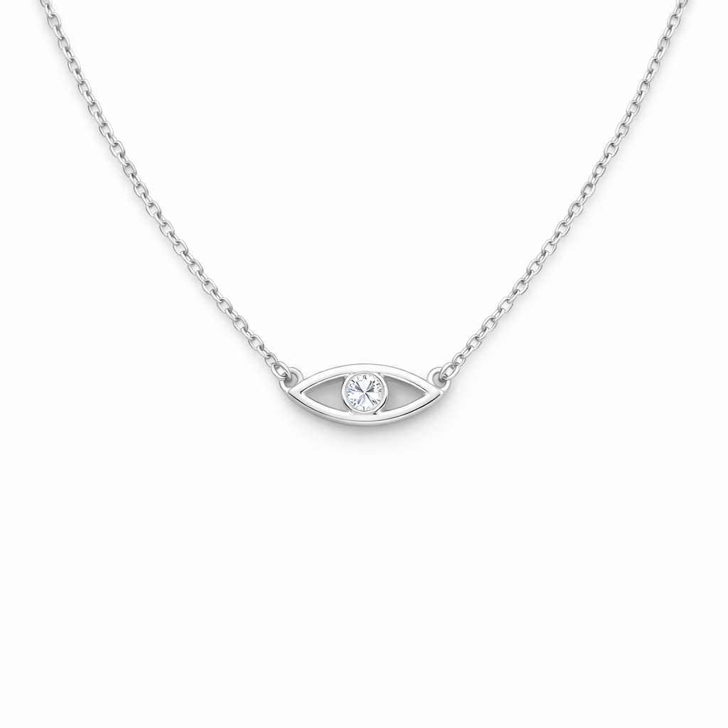 IRIS | שרשרת עין (Evil Eye) יהלומי מעבדה | כסף בציפוי רודיום
