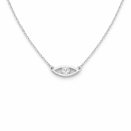 IRIS | שרשרת עין (Evil Eye) יהלומי מעבדה | כסף בציפוי רודיום