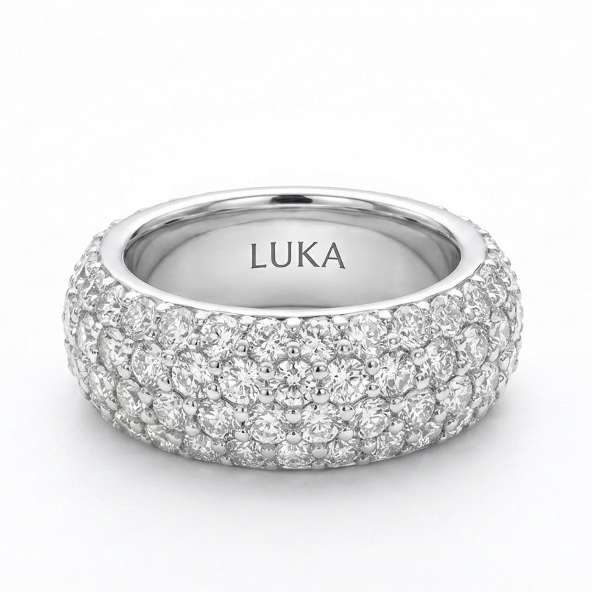 טבעת Aura – שיבוץ יהלומי מעבדה וכסף 925 | Luka Jewelry