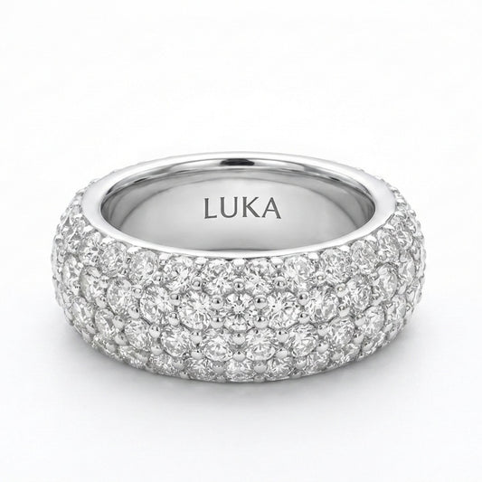 טבעת Aura – שיבוץ יהלומי מעבדה וכסף 925 | Luka Jewelry