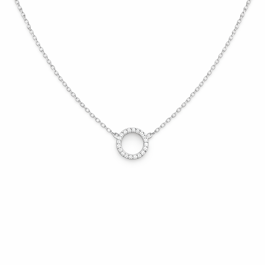 שרשרת Halo – מעגל יהלומי מעבדה וכסף 925 | Luka Jewelry