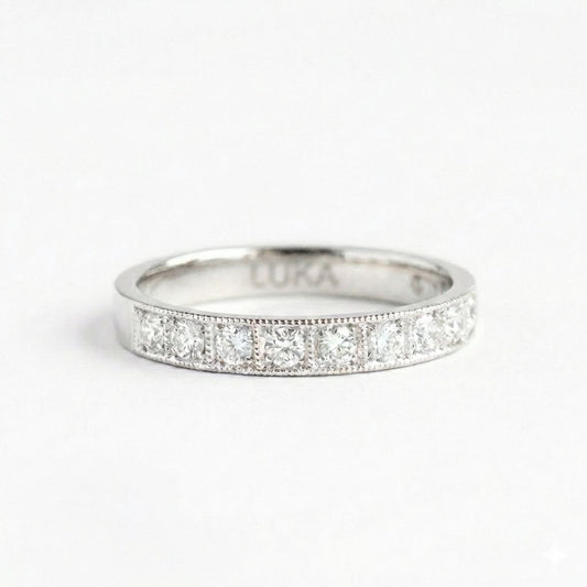 טבעת Niv – שורת יהלומי מעבדה וכסף 925 | Luka Jewelry